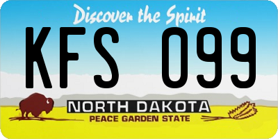 ND license plate KFS099