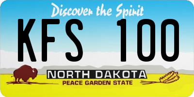 ND license plate KFS100
