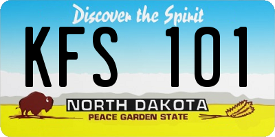 ND license plate KFS101
