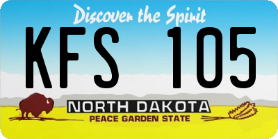 ND license plate KFS105