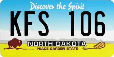 ND license plate KFS106