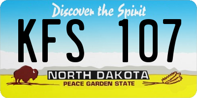 ND license plate KFS107