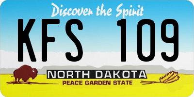 ND license plate KFS109