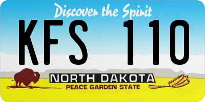 ND license plate KFS110