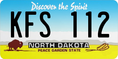 ND license plate KFS112