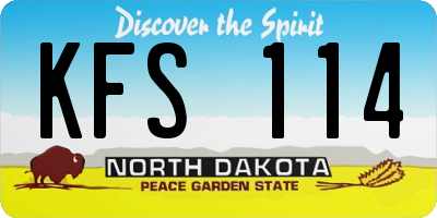 ND license plate KFS114