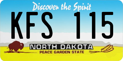 ND license plate KFS115