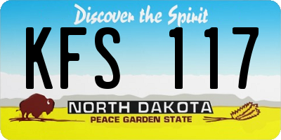 ND license plate KFS117