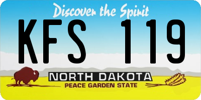ND license plate KFS119