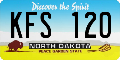ND license plate KFS120