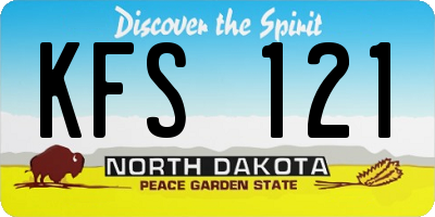 ND license plate KFS121