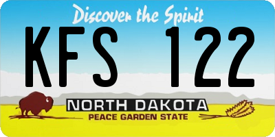 ND license plate KFS122