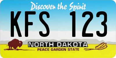 ND license plate KFS123