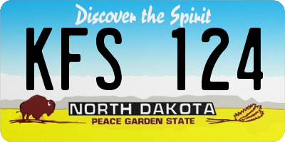 ND license plate KFS124