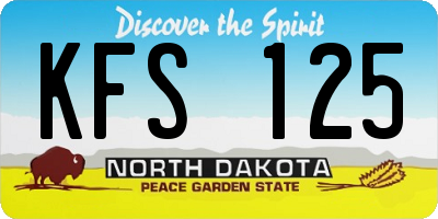 ND license plate KFS125