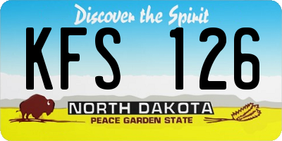 ND license plate KFS126