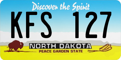 ND license plate KFS127
