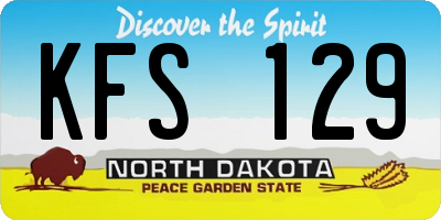 ND license plate KFS129