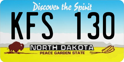 ND license plate KFS130