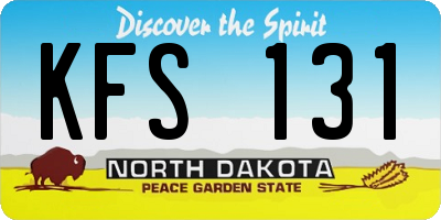 ND license plate KFS131