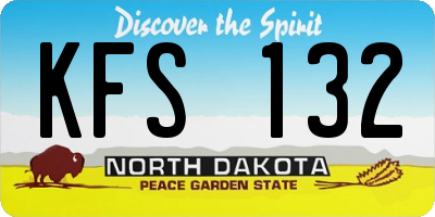 ND license plate KFS132