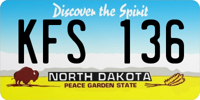 ND license plate KFS136