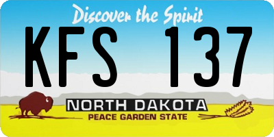 ND license plate KFS137