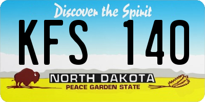 ND license plate KFS140