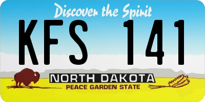 ND license plate KFS141