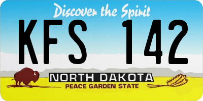 ND license plate KFS142