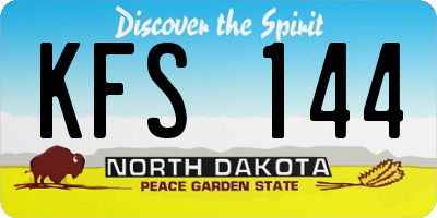 ND license plate KFS144