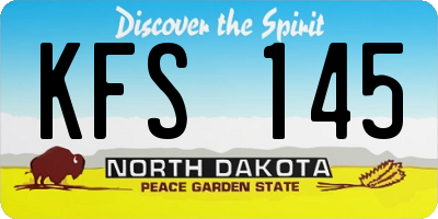 ND license plate KFS145