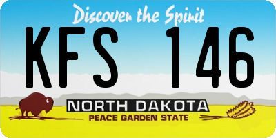 ND license plate KFS146