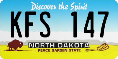 ND license plate KFS147