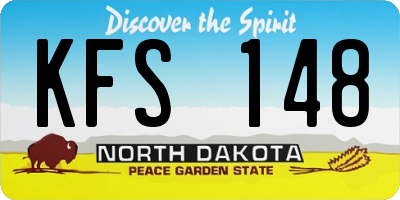 ND license plate KFS148