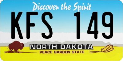 ND license plate KFS149
