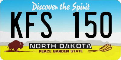 ND license plate KFS150