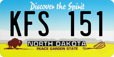 ND license plate KFS151