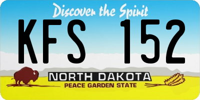 ND license plate KFS152