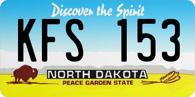 ND license plate KFS153