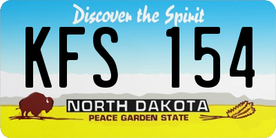 ND license plate KFS154