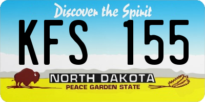 ND license plate KFS155