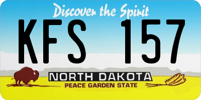 ND license plate KFS157
