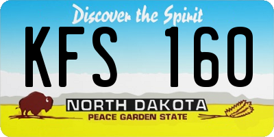 ND license plate KFS160