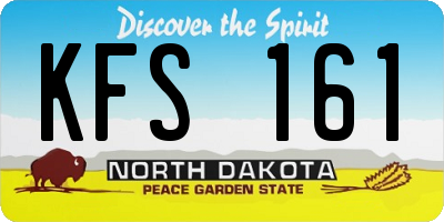 ND license plate KFS161