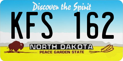 ND license plate KFS162