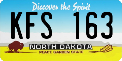 ND license plate KFS163