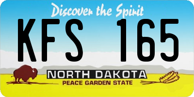 ND license plate KFS165