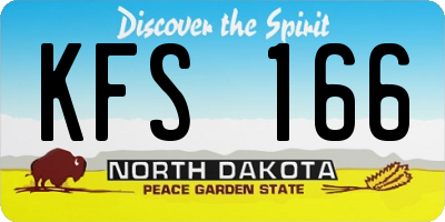 ND license plate KFS166