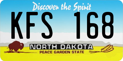 ND license plate KFS168